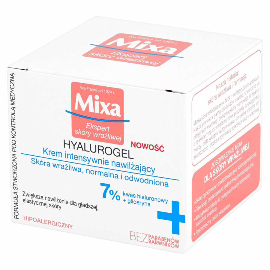 Mixa Hyalurogel, gel-crema hidratante 24h, piel normal y seca, 50 ml