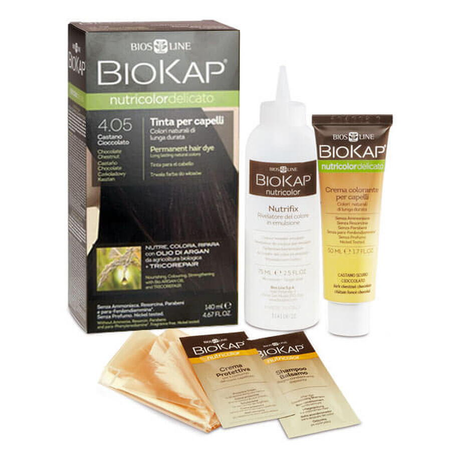 Biokap Nutricolor Delicato, Haarfarbe, 4.05 schoko kastanie, 140 ml