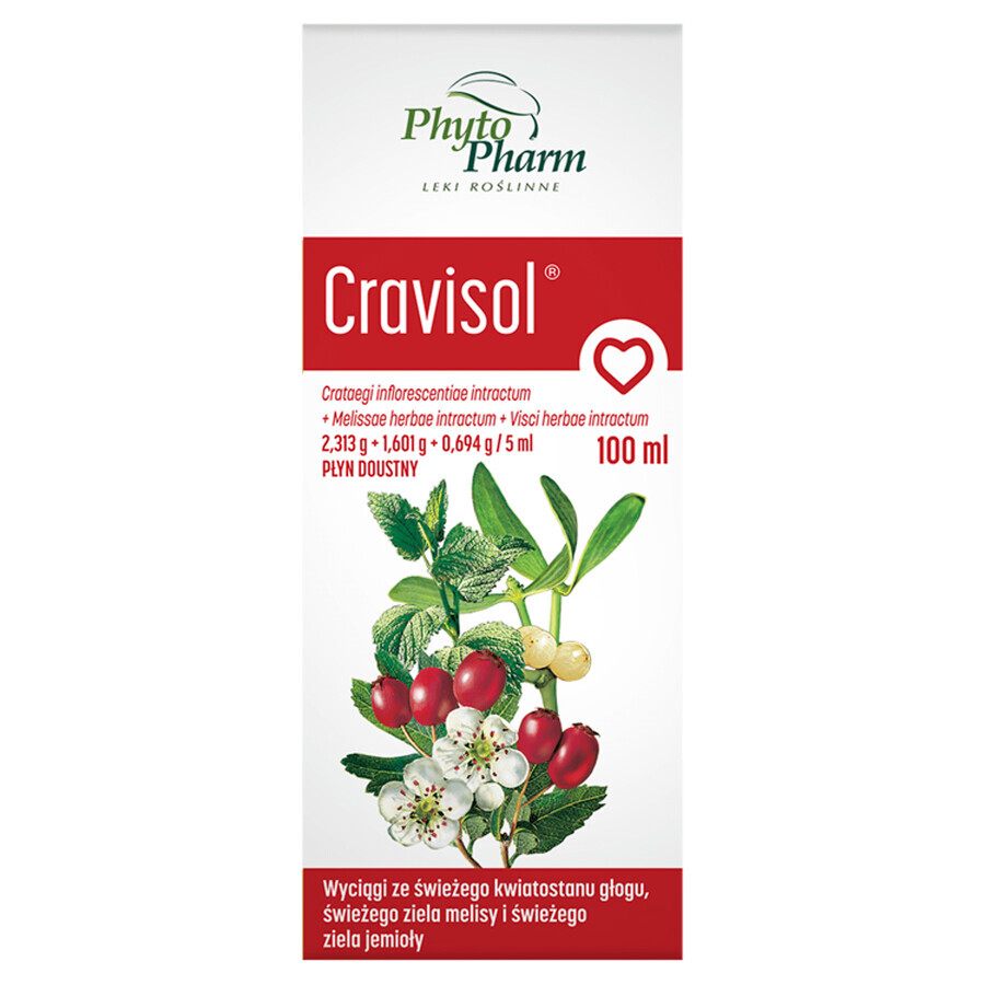 Cravisol (2,313 g + 1,601 g + 0,694 g)/5 ml, líquido oral, 100 ml