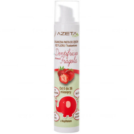 Azeta Bio, organic toothpaste for children, 0-36 months, fluoride-free, strawberry, 50 ml