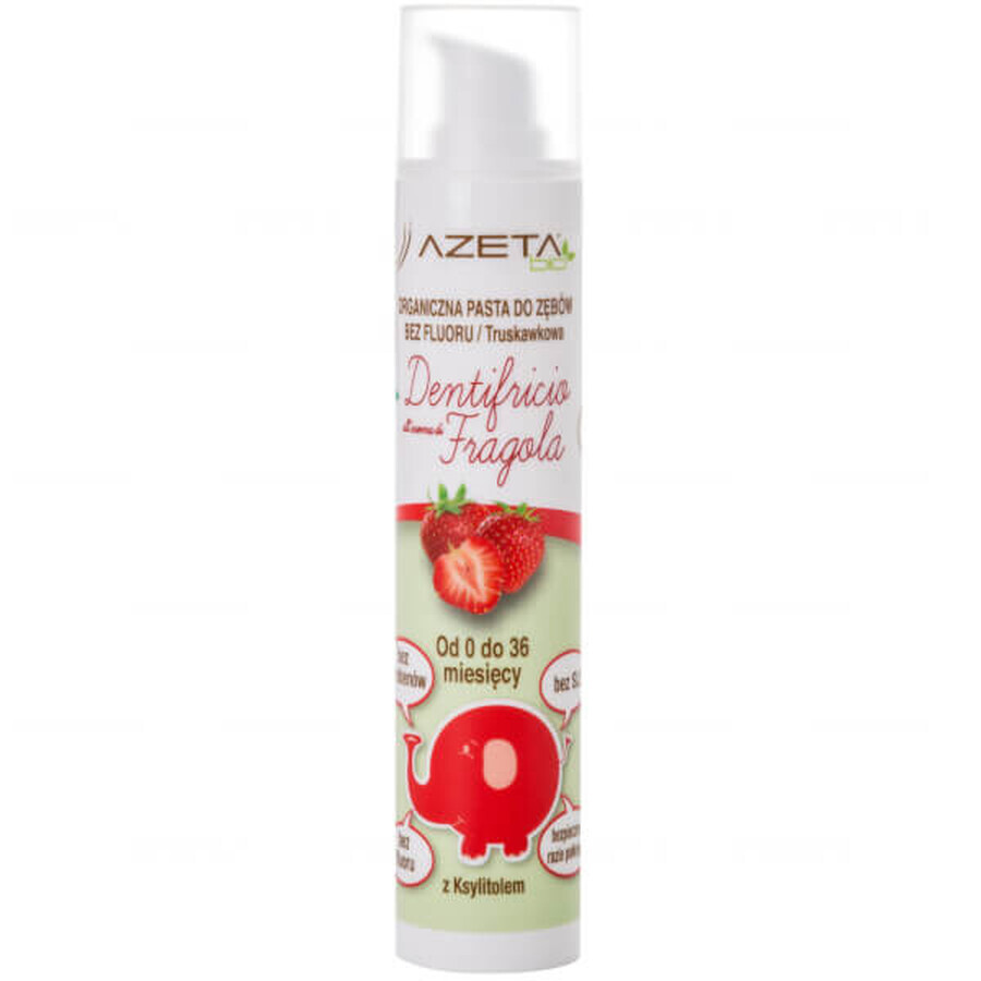 Azeta Bio, organic toothpaste for children, 0-36 months, fluoride-free, strawberry, 50 ml