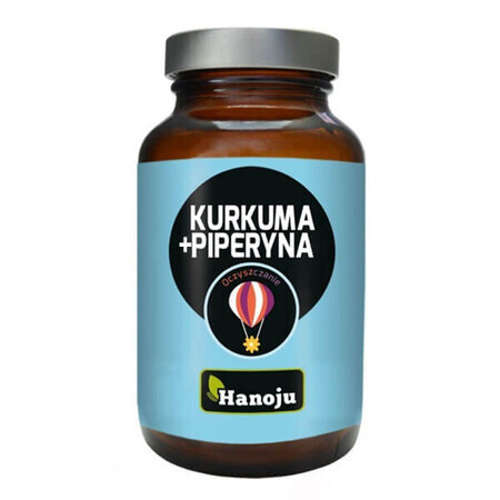 Hanoju, Kurkuma + piperine, Reinigend, 90 capsules