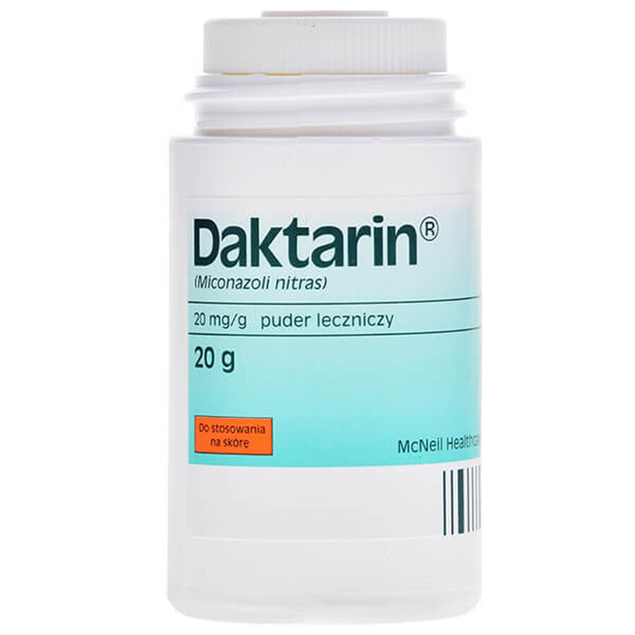 Daktarin 20 mg/ g, polvo medicinal para pulverizar sobre la piel, 20 g