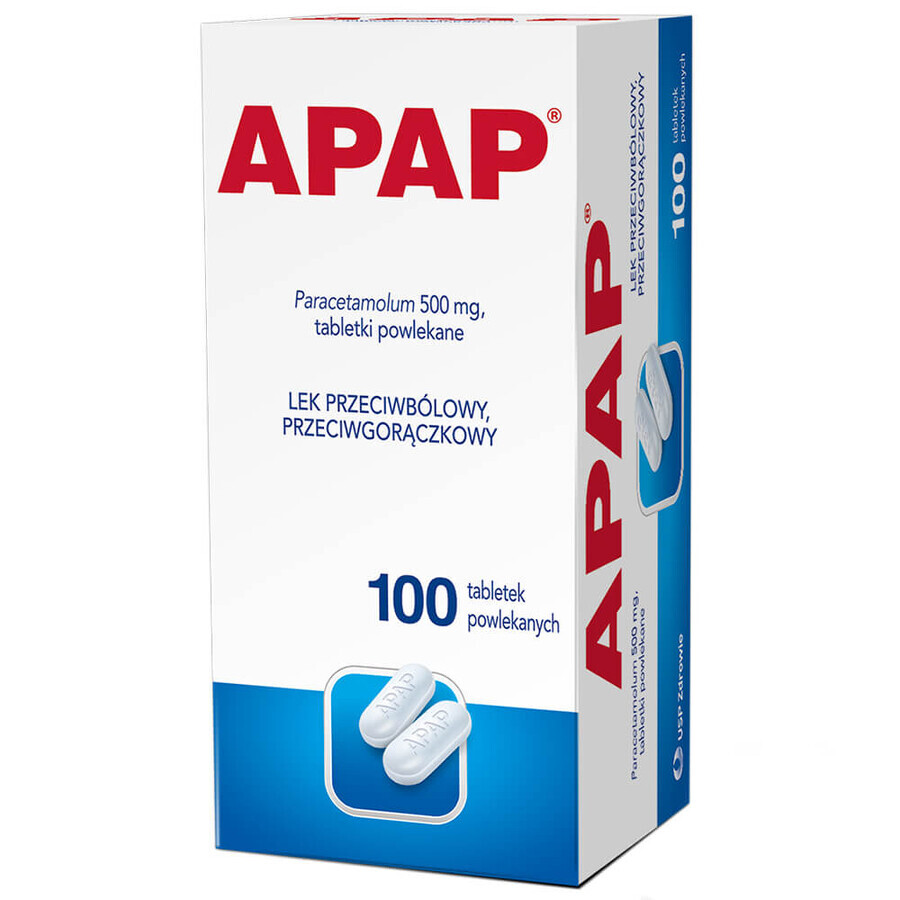 Apap 500 mg, 100 filmomhulde tabletten