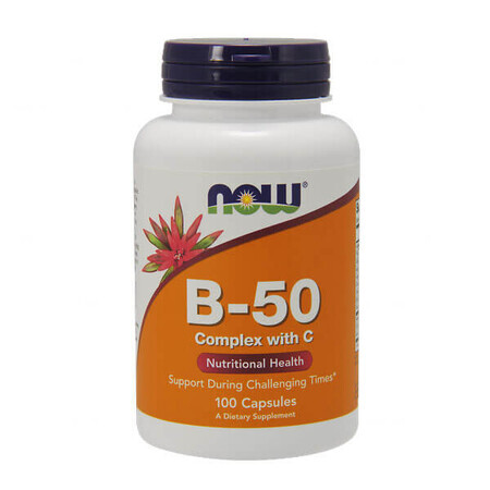 Now Foods B-50, complejo de vitamina B, 100 comprimidos