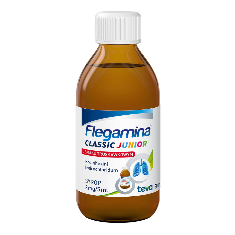 Flegamina Junior 2 mg/ 5 ml, aardbeiensmaak, siroop, 200 ml