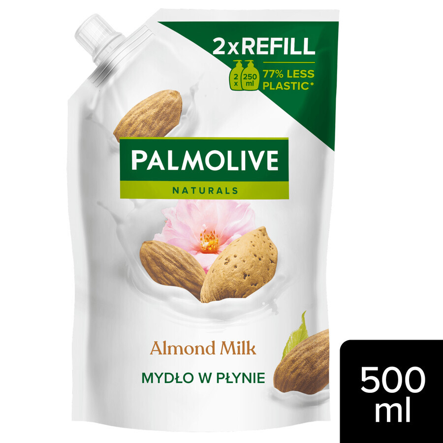 Palmolive, jabón líquido, leche de almendras, recambio, 500 ml