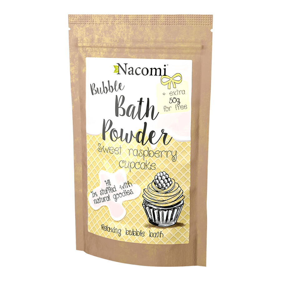 Nacomi, poudre de bain, cupcake à la framboise, 150 g