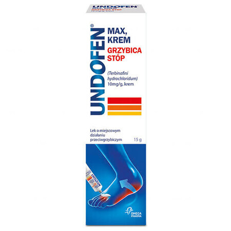 Undofen Max Cream 10 mg/g, cremă antifungică, 15 g