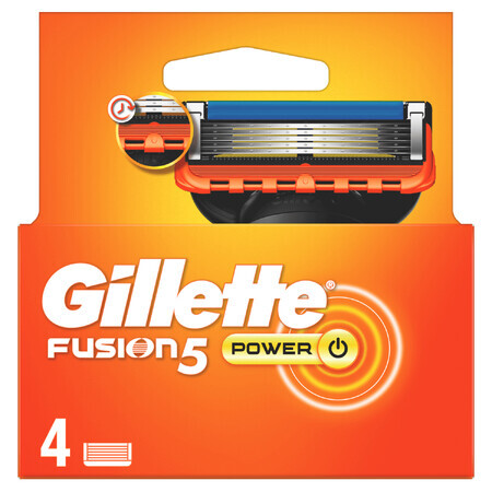 Gillette Fusion 5 Power, cartucce di ricambio, 4 pezzi