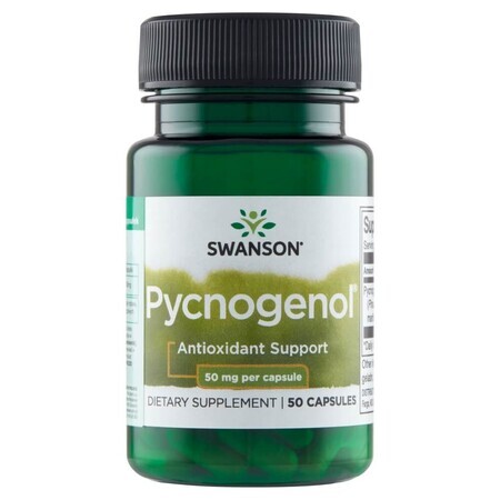 Swanson, Pycnogenol 50 mg, extracto de corteza de pino marítimo francés, 50 cápsulas