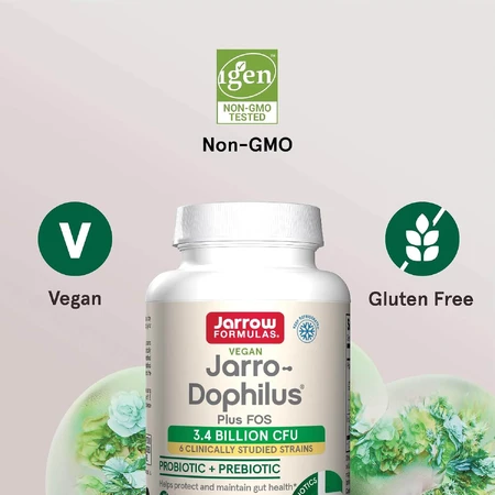 Jarrow Formulas 3.4 Billion CFU Jarro-Dophilus + FOS, 100 cápsulas