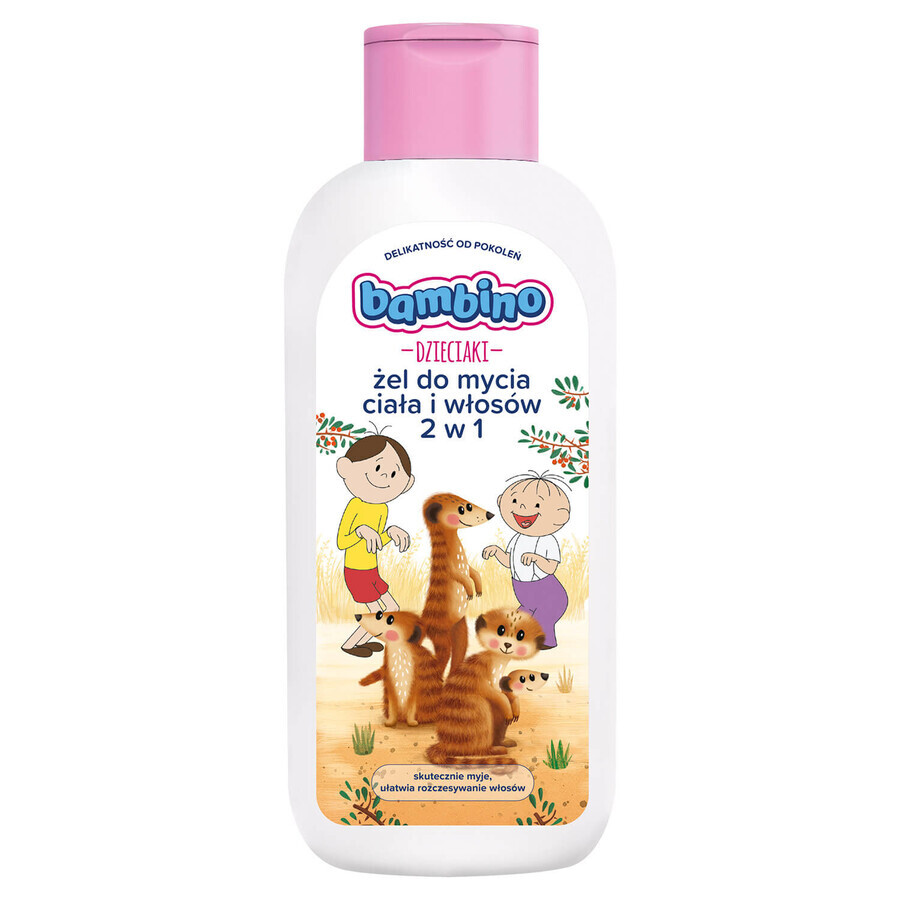 Bambino Kids, Gel lavacabezas y corporal 2 en 1, Bolek i Lolek i surykatki, a partir de 1 año, 400 ml