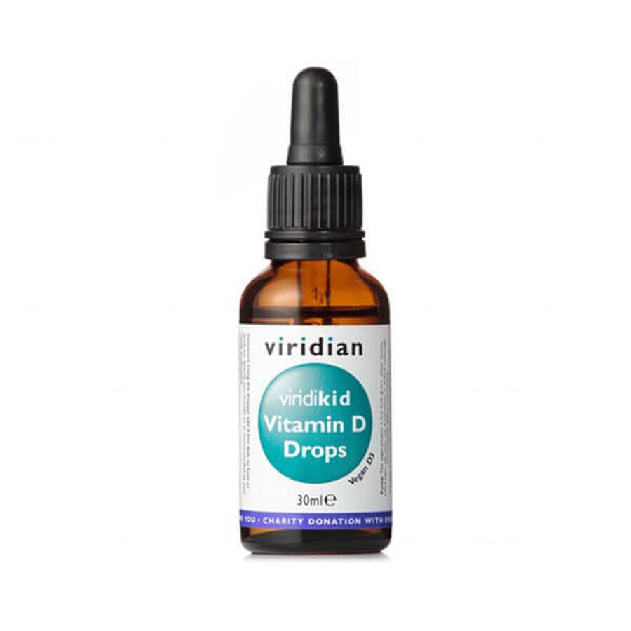 Viridian Viridikid Vitamina D, vitamina D para niños, gotas, 30 ml