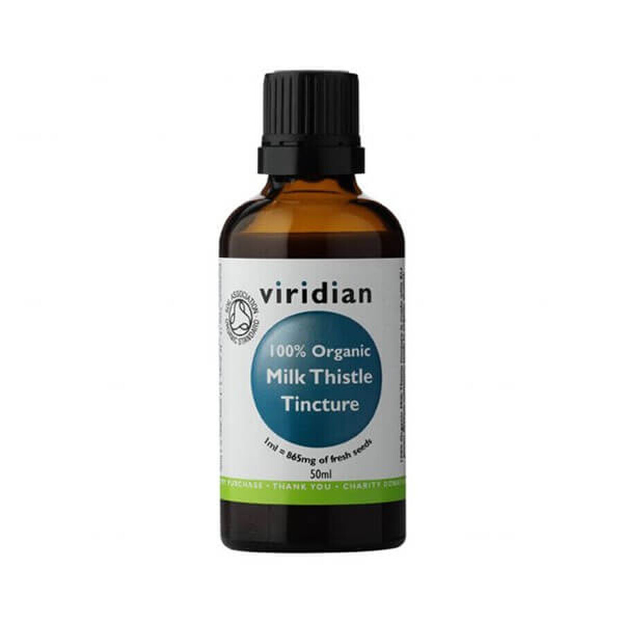 Viridian 100% Tintura di cardo mariano biologica, cardo, gocce biologiche, 50 ml