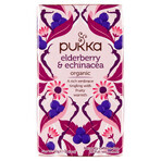 Pukka Elderberry &amp; Echinacea Organic, té de frutas y hierbas, equinácea morada y baya de saúco, aromatizado, 2 gx 20 sobres