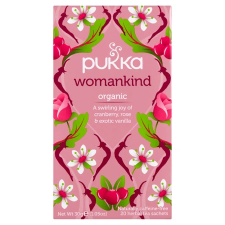 Pukka Womankind Organic, tisane de fruits et d'herbes, canneberge et rose, aromatisée, 1,5 g x 20 sachets