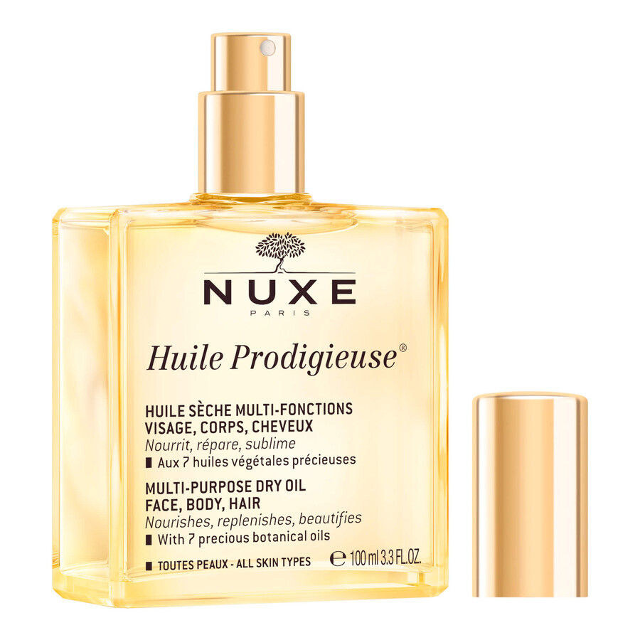 Nuxe Huile Prodigieuse, aceite seco multifunción para cuerpo, rostro y cabello, 100 ml