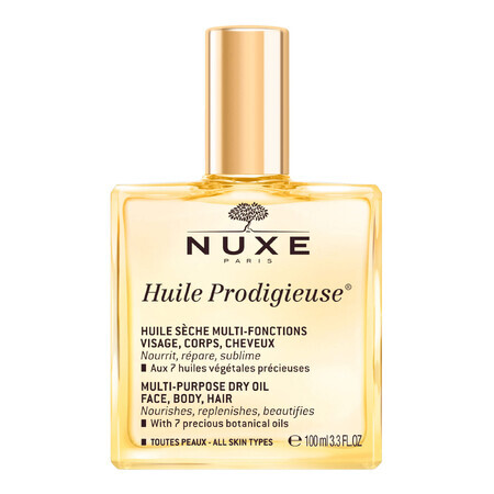 Nuxe Huile Prodigieuse, aceite seco multifunción para cuerpo, rostro y cabello, 100 ml