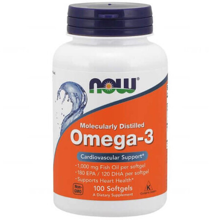 Now Foods Omega-3 1000 mg, 200 cápsulas