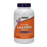 Now Foods Non-GMO Lecithin 1200 mg, lecitina, 200 cápsulas