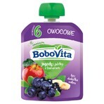 BoboVita Mousse en tubo, arándanos y manzanas con plátano, después de 6 meses, 80 g