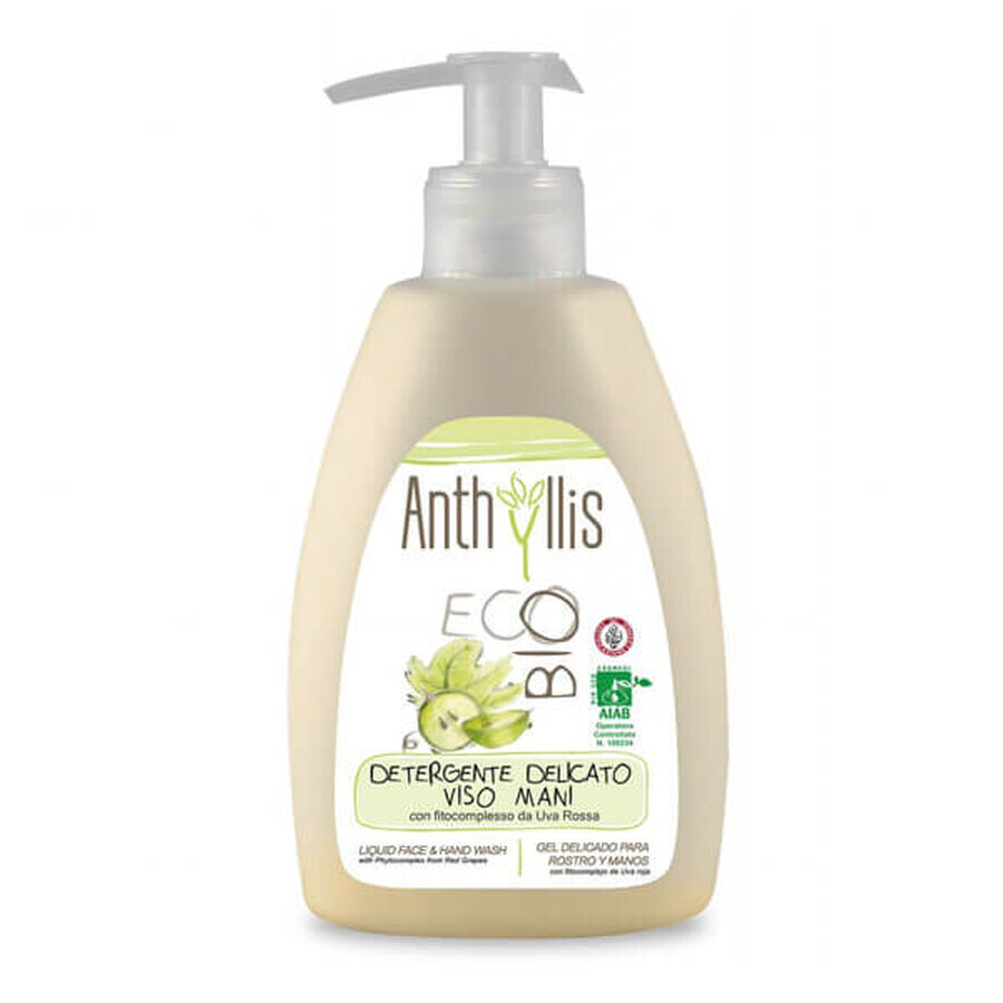 Anthyllis EcoBio, Hand- und Gesichtswaschmittel mit Phytokomplex aus roten Trauben, 300 ml