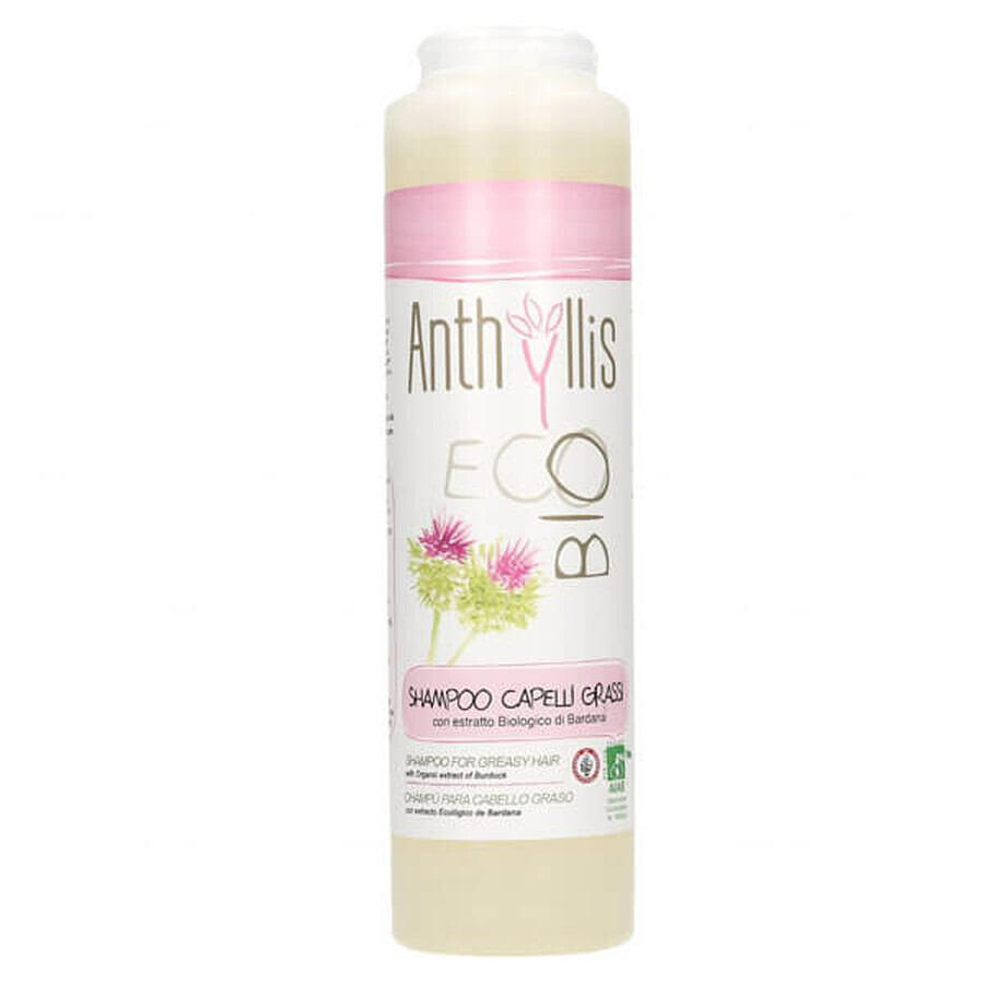 Anthyllis EcoBio, champú para cabello graso y caspa, extracto de bardana, 250 ml