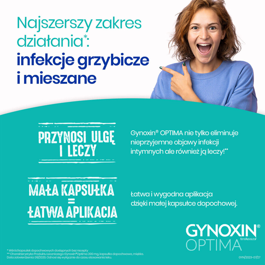 Gynoxin Optima 200 mg, 3 capsule vaginale moi