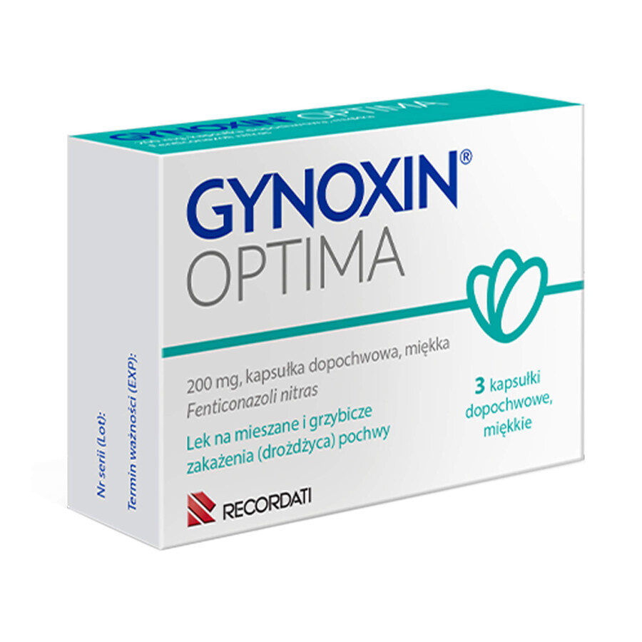 Gynoxin Optima 200 mg, 3 capsule vaginale moi