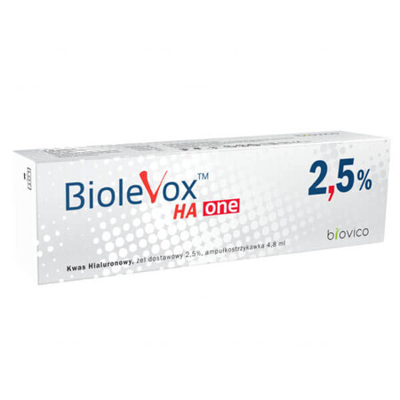 Biolevox HA One 2,5%, gel voor injectie, 4,8 ml x 1 ampulspuit