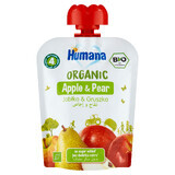 Humana, Mousse bio, manzana y pera, después de 4 meses, 90 g