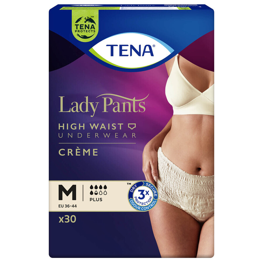 Tena Lady Pants Creme, absorberende slips, maat M, 75-105 cm, Plus, 30 stuks