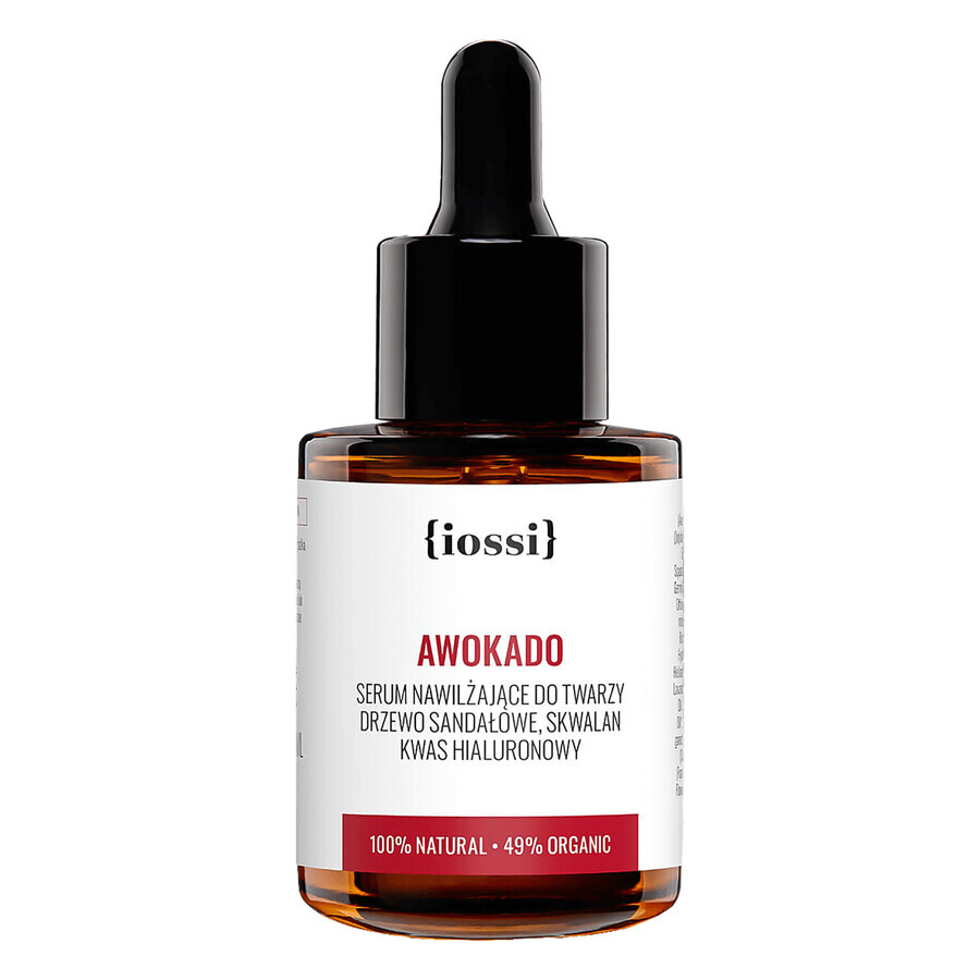 Iossi, sérum facial hidratante, aguacate, sándalo y ácido hialurónico, 30 ml