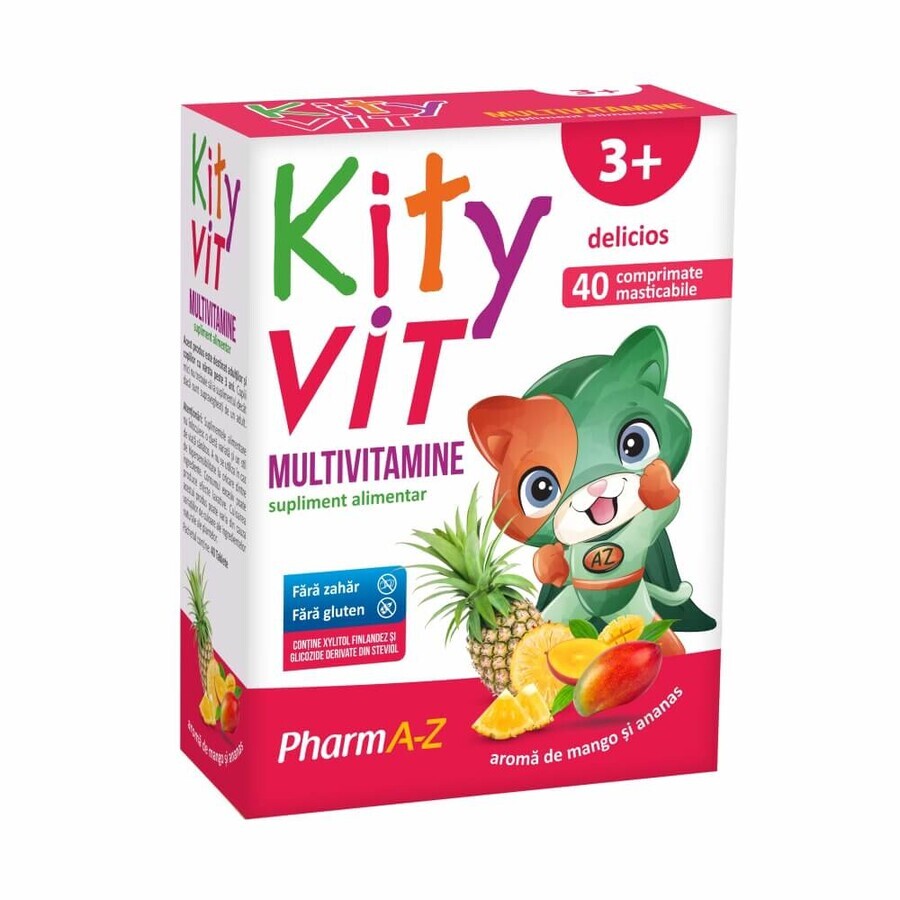 KityVIT Multivitamine, Geschmack: Mango und Ananas, 40 Kautabletten, PharmA-Z