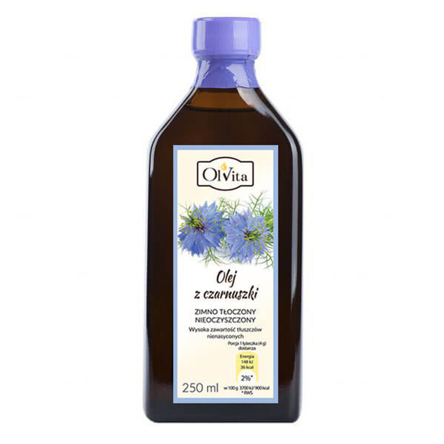 OlVita Aceite de comino negro, prensado en frío, sin refinar, 250 ml