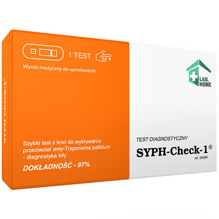 LabHome Syph-Check-1, análisis de sangre para la detección de anticuerpos contra T. pallidum, diagnóstico de sífilis, 1 unidad