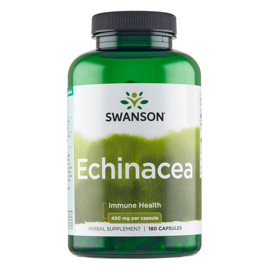 Swanson Echinacea 400 mg, equinácea morada, 180 cápsulas