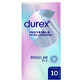 Durex Invisible, preservativos adicionalmente hidratados, s&#250;per finos, 10 unidades