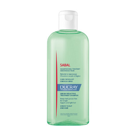 Ducray Sabal, champú seborreductor para cabellos grasos, 200 ml