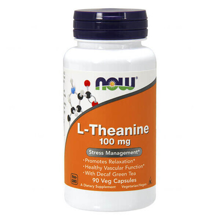 Now Foods, L-teanină 100 mg, 90 capsule