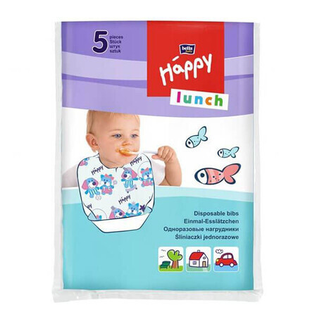 Bella Baby, baberos desechables, Happy Lunch, 10 pcs