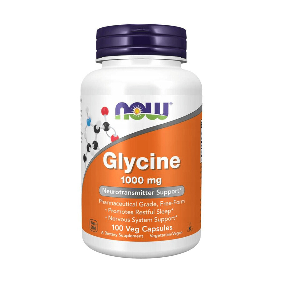 Now Foods Glycine 1000 mg, glicina, 100 cápsulas vegetales