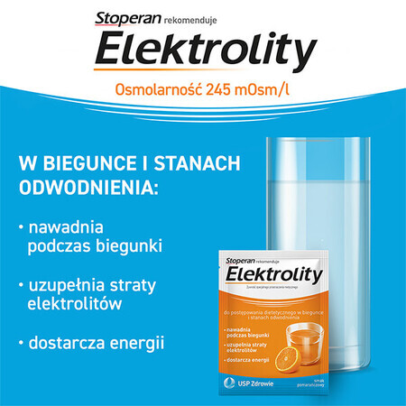 Electrolitos, sabor naranja, 7 sobres