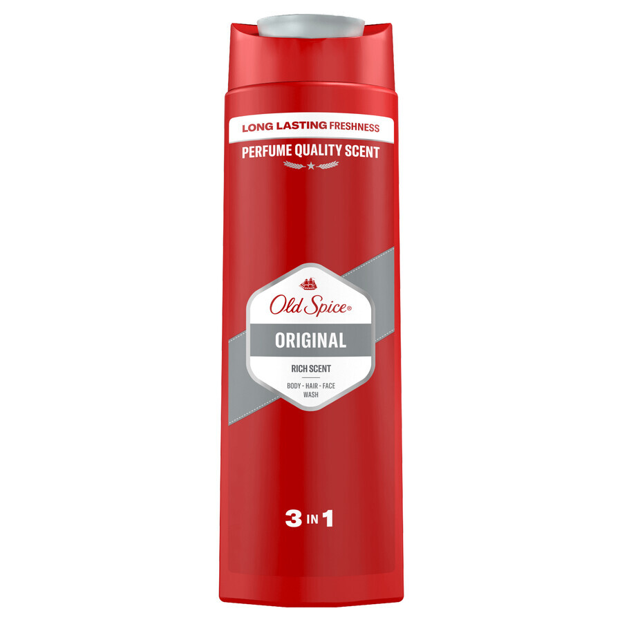 Old Spice, Gel de ducha 3 en 1 para cuerpo, cabello y rostro, Original 400 ml