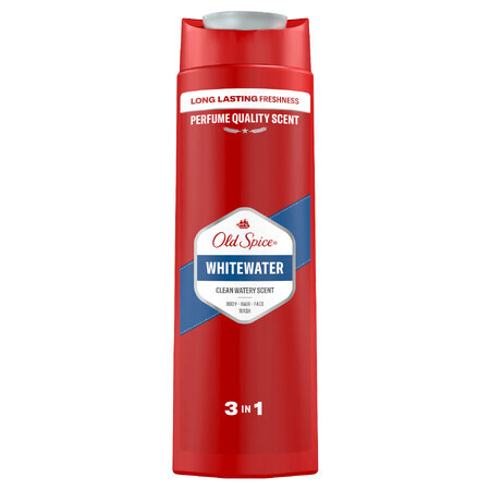 Old Spice, Gel de ducha 3 en 1 para cuerpo, cabello y rostro, Whitewater, 400 ml