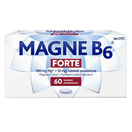 Magne B6 Forte 100 mg + 10 mg, 60 comprimidos recubiertos