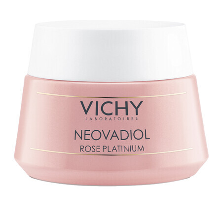 Vichy Neovadiol Rose Platinium, Crema facial fortalecedora y revitalizante de rosas para pieles maduras y apagadas, 50 ml