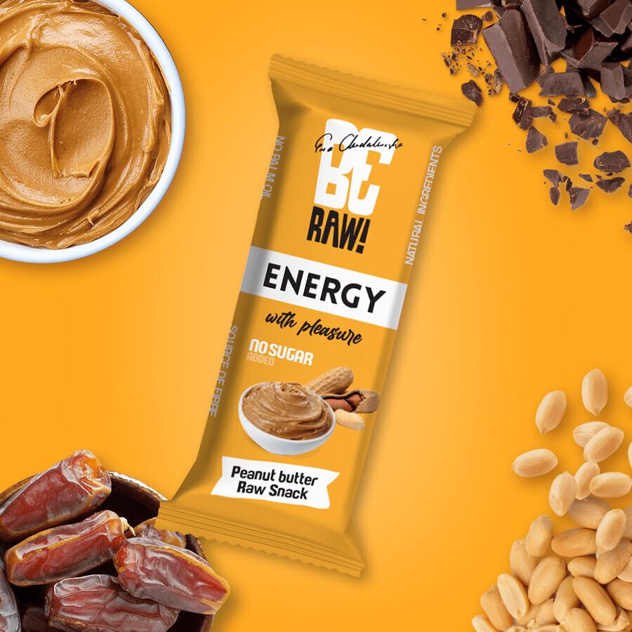 ¡BeRAW! Energy Raw Snack, barrita energética, crema de avellanas, 40 g