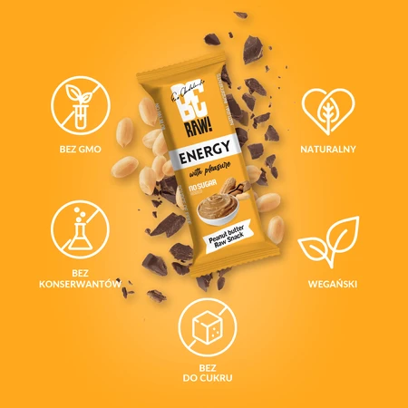 BeRAW! Energy Raw Snack, energy bar, hazelnut cream, 40 g
